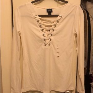 Long sleeve cream colored shirt